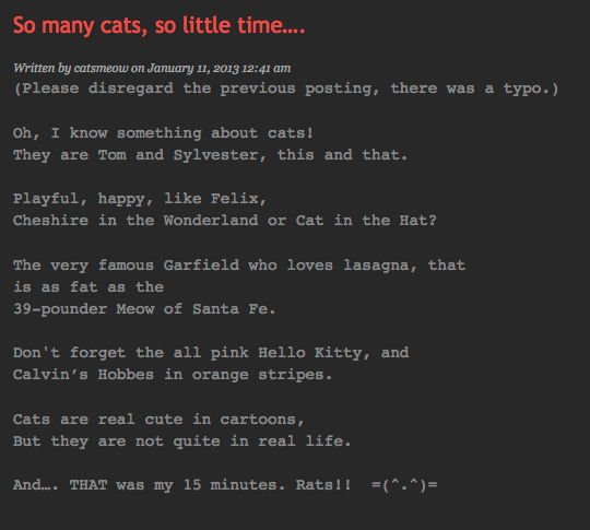 A poem about Cats.....